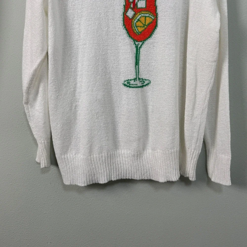 Show Me Your Mumu Woodsy Sweater Ciao Cocktail Graphic Knit White Medium NWT